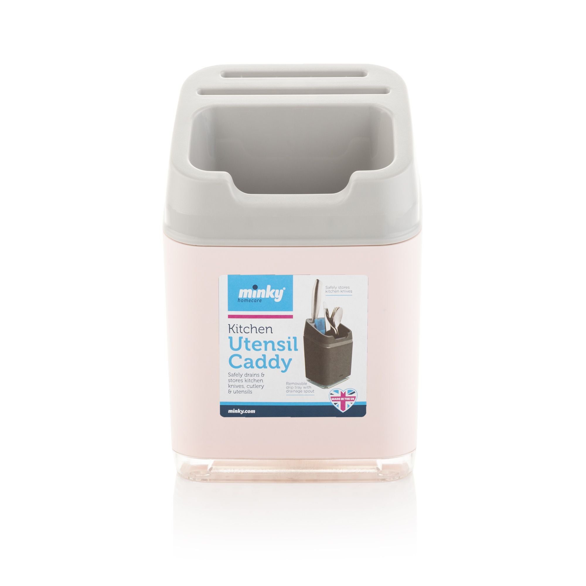 MINKY KITCHEN UTENSIL CADDY PASTEL PINK 20 X 12 X 14 CM APX. TS10200108 \\\KD22345