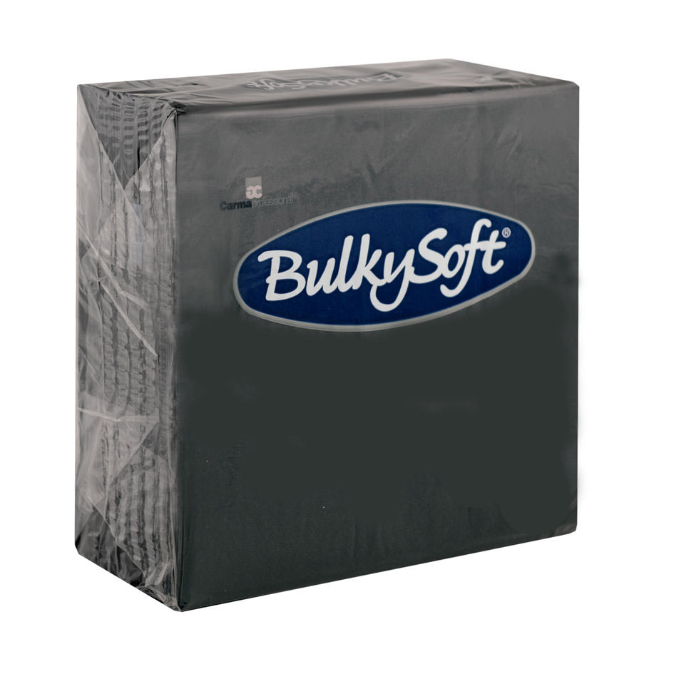 BULKY SOFT 2PLY 4 FOLD NAPKINS 33CM X 33CM 100/PK - BLACK / NERO. 32400 \\\KD22395