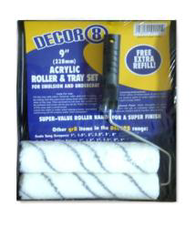 9 INCH DECOR 8 ACRYLIC ROLLER SET PLUS EXTRA REFILL. RT9TS2 \\\KD22466