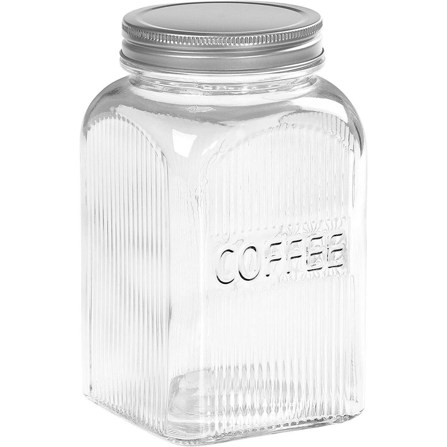 TALA 1.25L COFFEE CLEAR GLASS STORAGE CONTAINER SCREW TOP. 10A14389 \\\KD22544