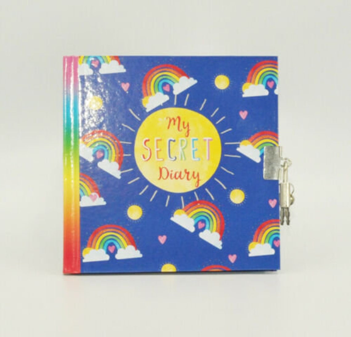 KIDS A6 LOCKABLE BLUE RAINBOW SECRET DIARY PADLOCKED. FSC2-SEDD \\\KD22563