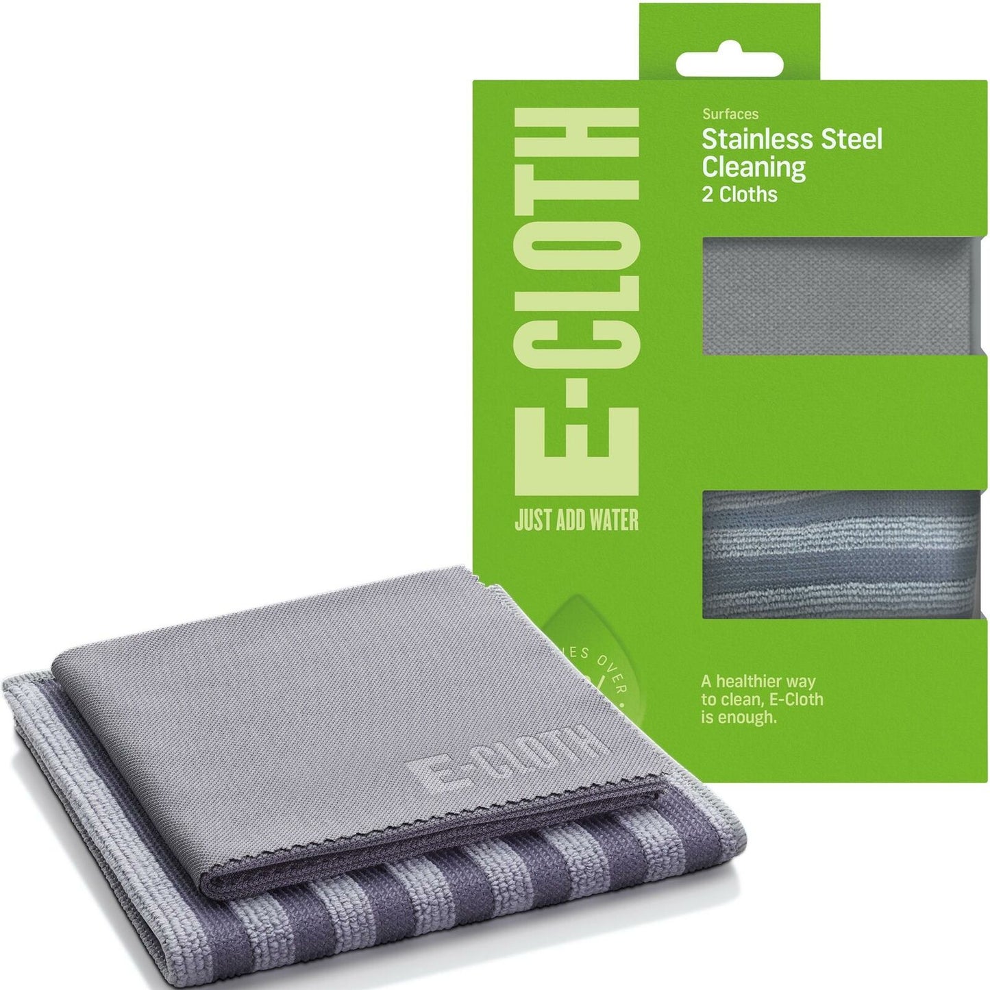 E-CLOTH STAINLESS STEEL PACK 2 MICROFIBRE CLEAN & POLISHING CLOTHS. SSP \\\KD22580