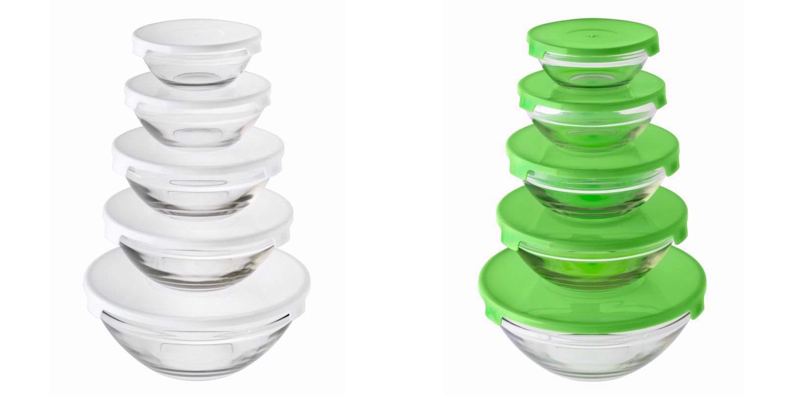 SOZALI GLASSWARE SUPERBLY SIMPLE GLASS STORAGE 5 CONTAINERS. Z65929 \\\KD22597