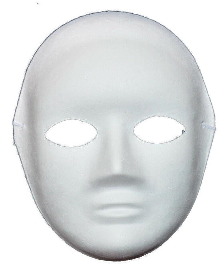 WHITE RIGID PAPER CRAFT FULL FACE MASKS. JL5567 \\\KD22676