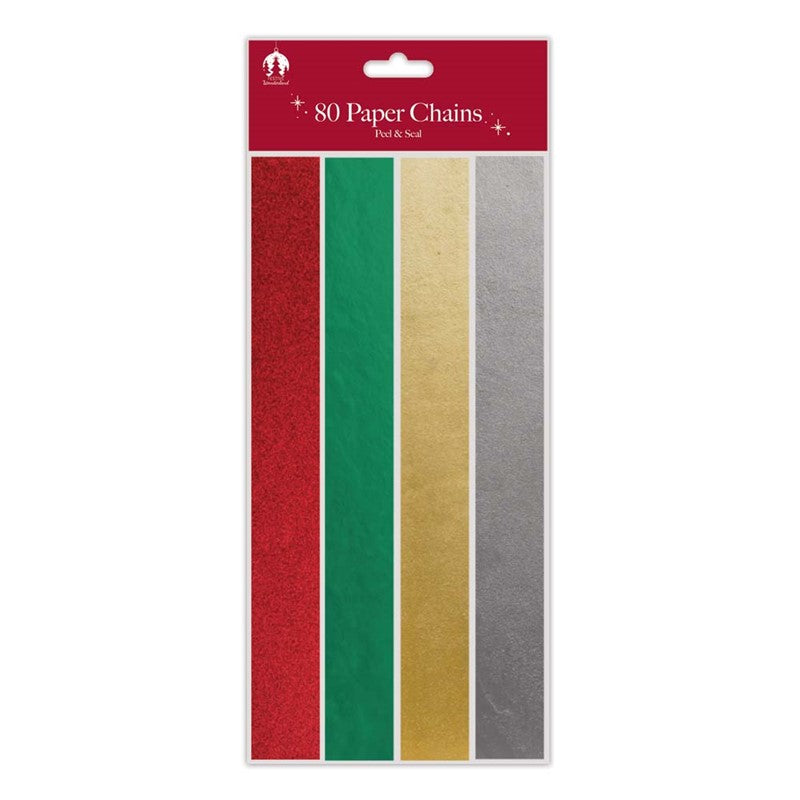 80 FOIL PAPER CHAINS CHRISTMAS DECORATIONS. XP0215. TAXP0215 \\\KD22700