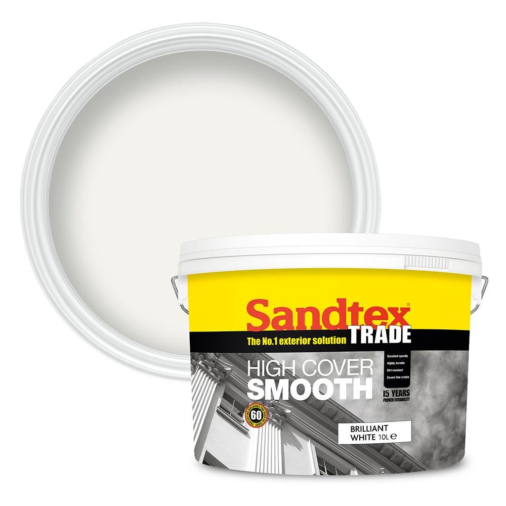 SANDTEX TRADE HIGH COVER SMOOTH PURE BRILLIANT WHITE PAINT 10L. 5025730 \\\KD22761