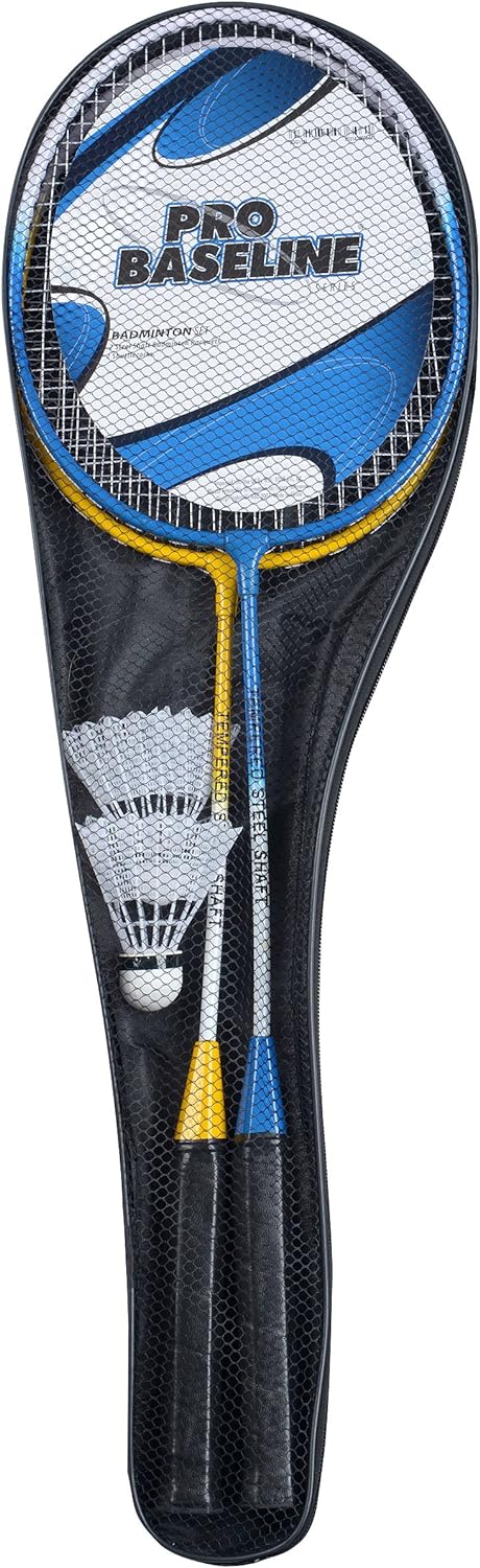 PRO BASELINE 2 PLAYER BADMINTON SET 2 RACKETS AND 2 SHUTTLECOCKS CARRY BAG. BGG1141 \\\KD22780