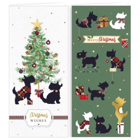GIFTMAKER CHRISTMAS PORTRAIT GREETINGS CARDS 10/PK - SCOTTY DOGS. XAJGC910 \\\KD22782