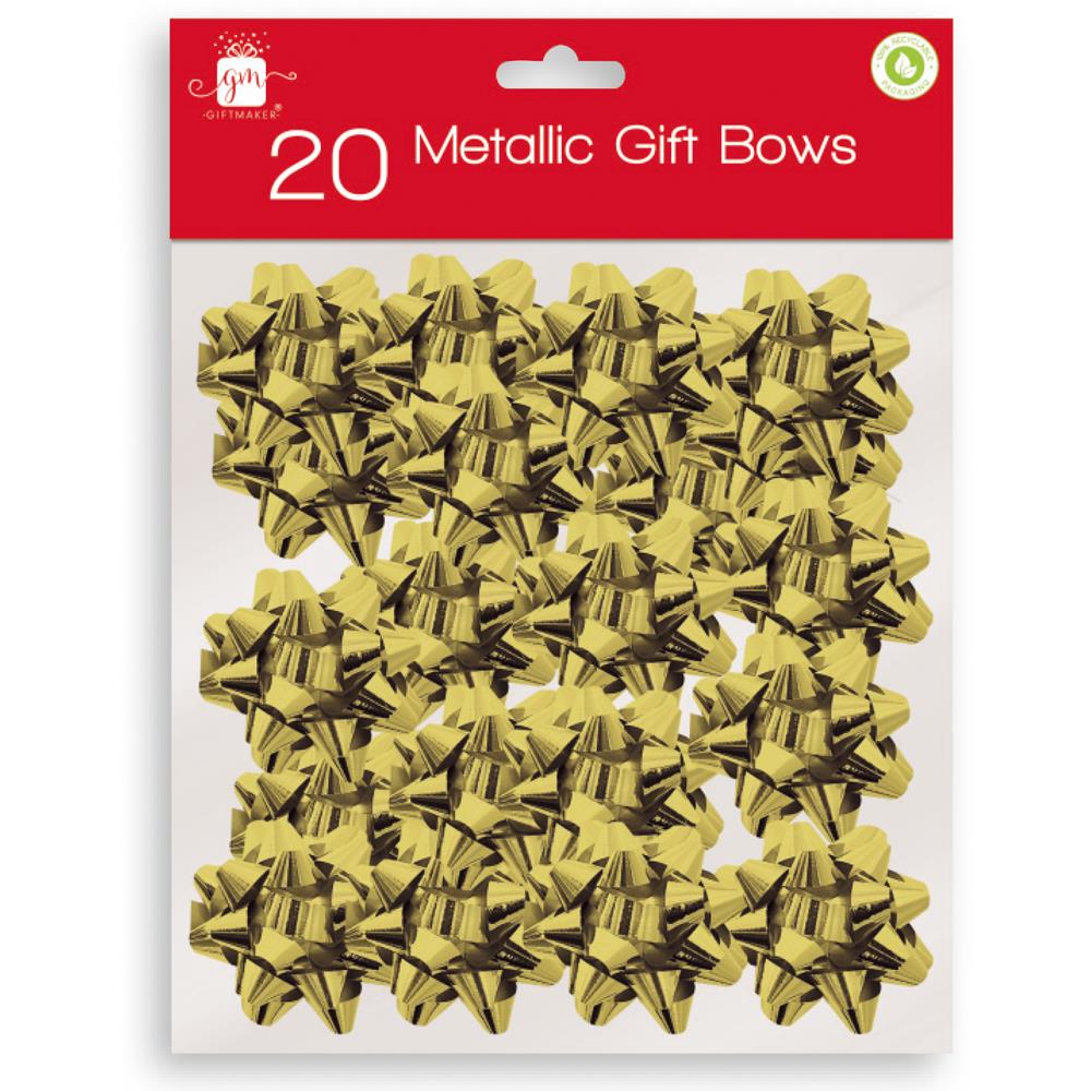 GIFTMAKER GOLD FOIL METALLIC GIFTS BOWS 20/PK. XAKGA360 \\\KD22798