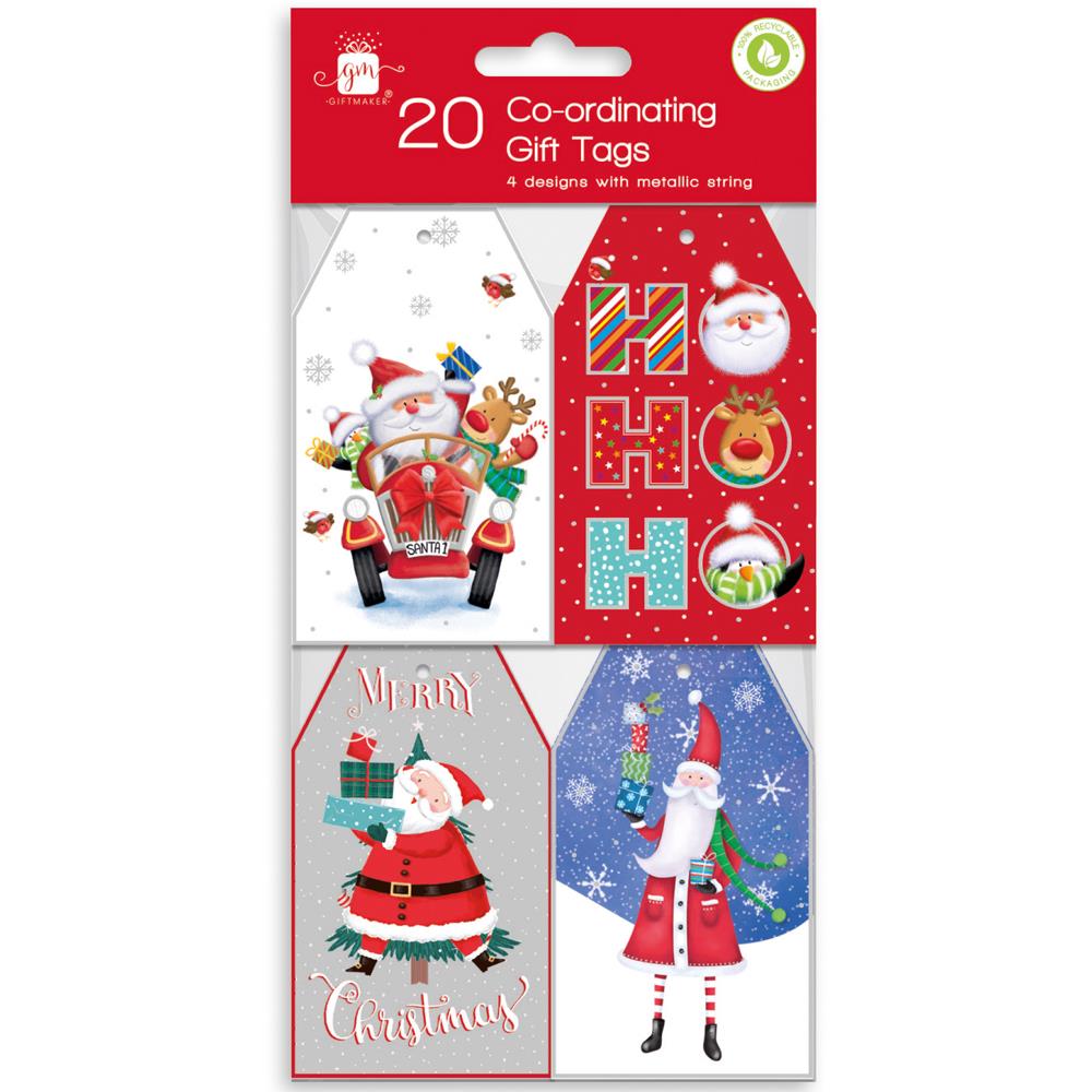 GIFTMAKER SANTA & FRIEND CHRISTMAS GIFT TAGS 20/PK. XALGT1035 \\\KD22802