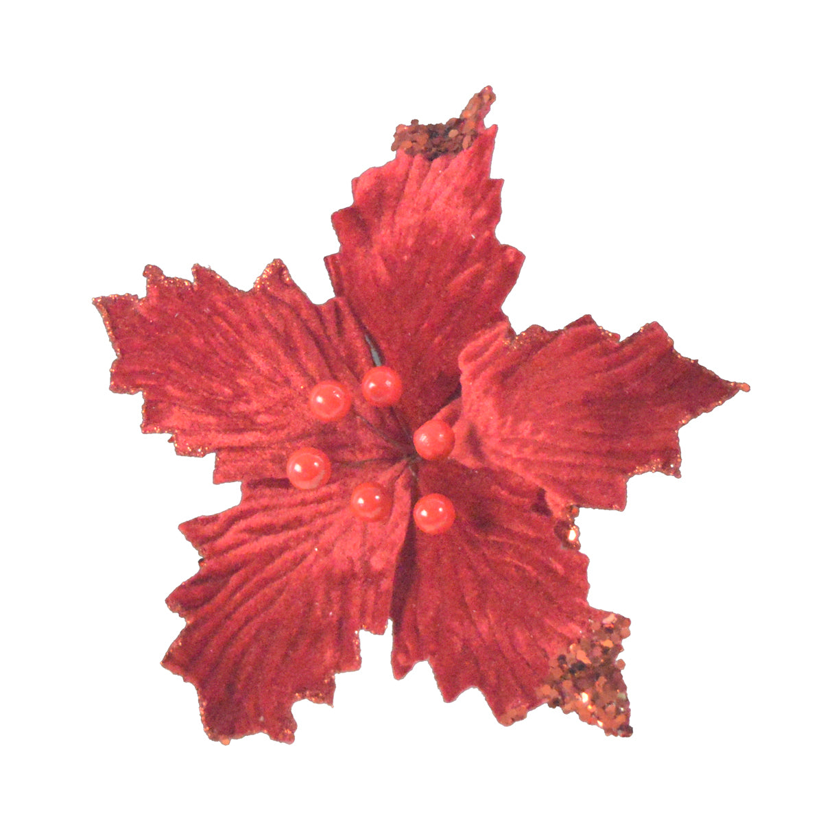 CHRISTMAS POINSETTIA ON CLIP 25CM - RED. DP56081 \\\KD22806