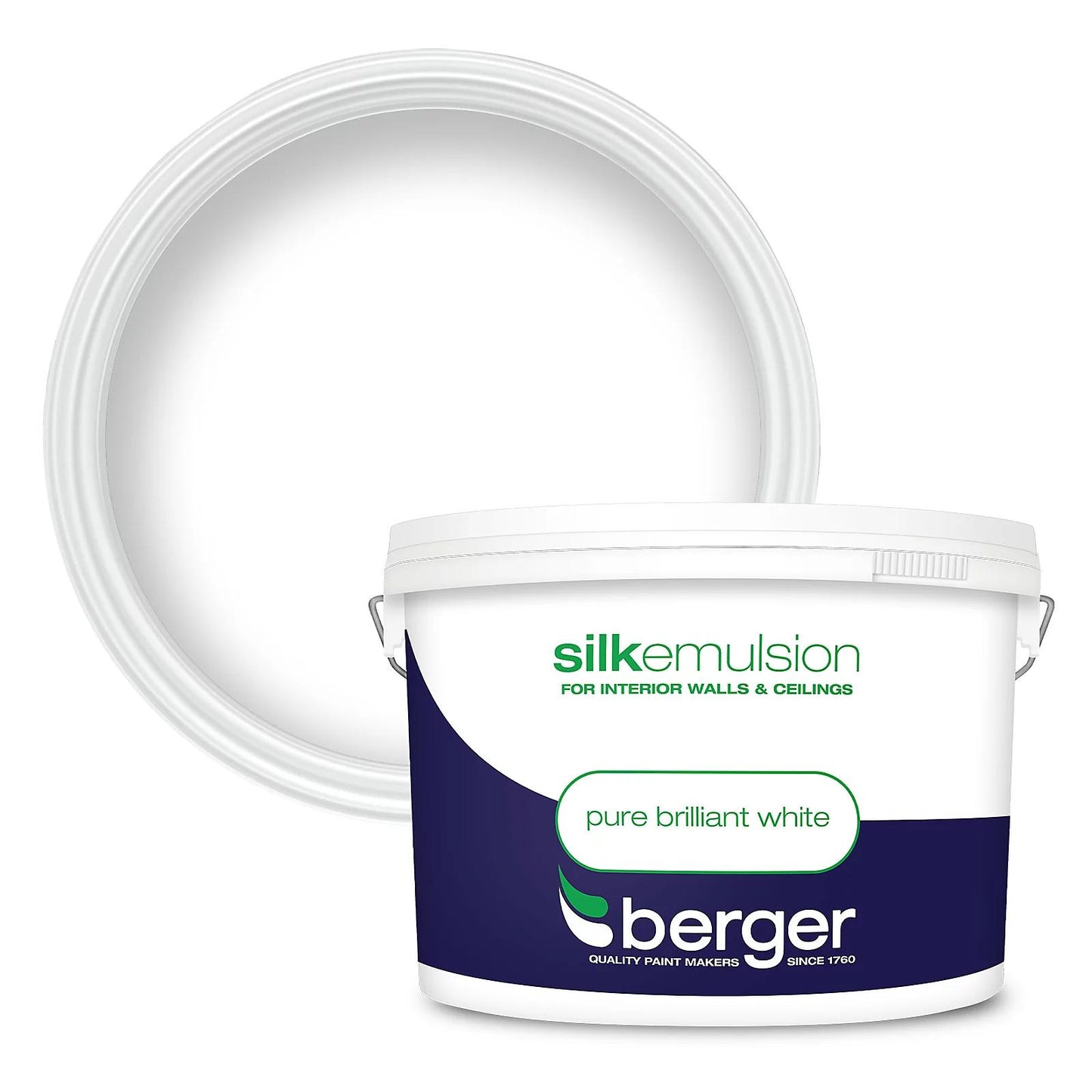 BERGER SILK EMULSION PURE BRILLIANT WHITE PAINT 10L. 5020454 \\\KD22817
