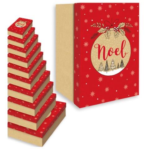 NOEL CHRISTMAS XMAS NESTED GIFT BOXES 10/PK. XALGB607 \\\KD22840