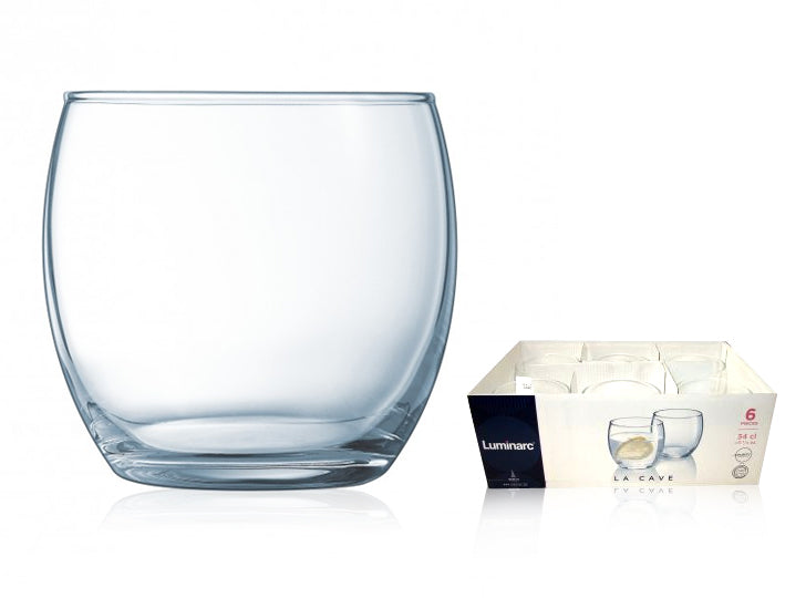 LUMINARC LA CAVE TUMBLER SET CLEAR 34CL 6/PK. AJ9403 406719 \\\KD22844