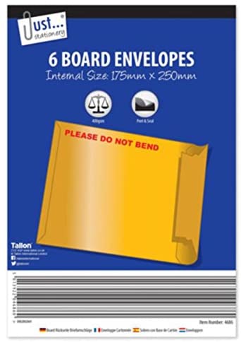 JUST STATIONERY 6 BOARD ENVELOPES 175 X 250 MM. TA4686 \\\KD22881