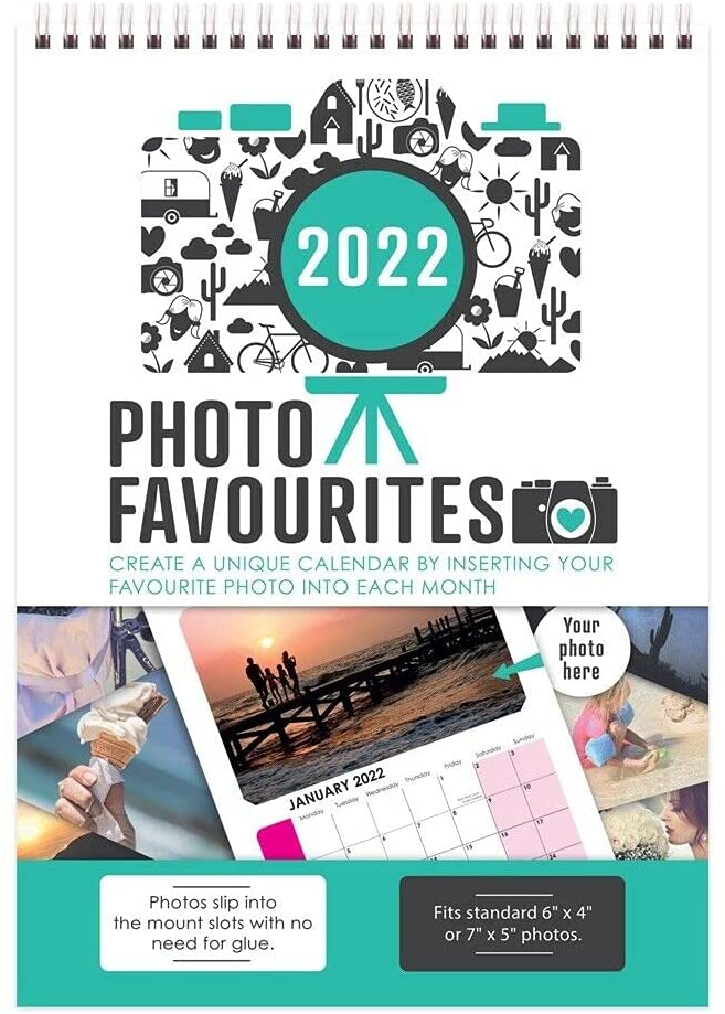 2022 INSERT YOUR OWN PHOTOS A4 SPIRAL BOUND WALL HANGING CALENDAR. YPP22 \\\KD22940