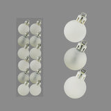 12 MINI BAUBLES MAT GLITTER WHITE COLOUR 30MM. DP56306 \\\KD22971