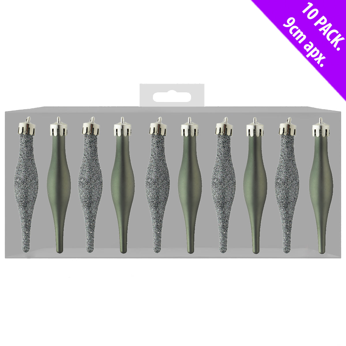 10 PCS DROPLET GLITER BABUBLES GRAPHITE 90 MM. DP55918 \\\KD22984