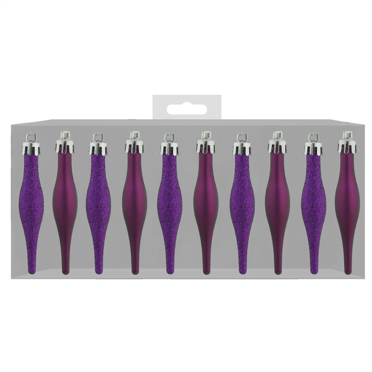 10 PCS DROPLET GLITER BABUBLES PURPLE 90 MM. DP57224 \\\KD22985