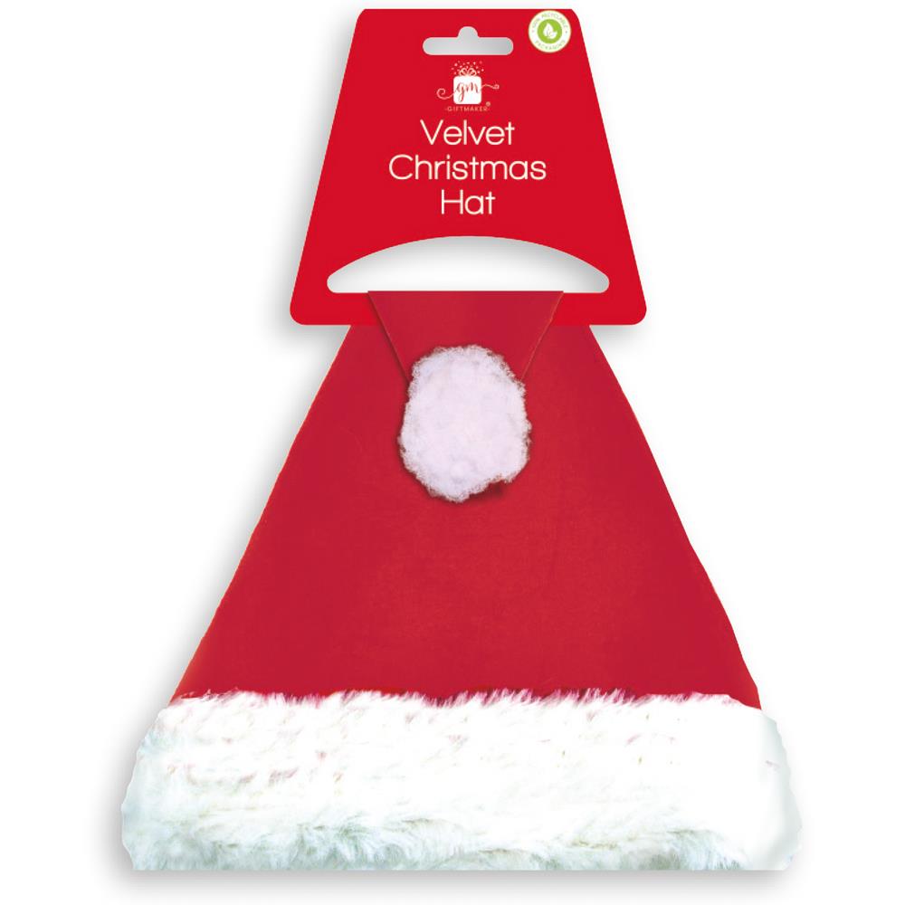 GIFT MAKER VELVET ADULT SANTA HAT. XSHRVL \\\KD23150