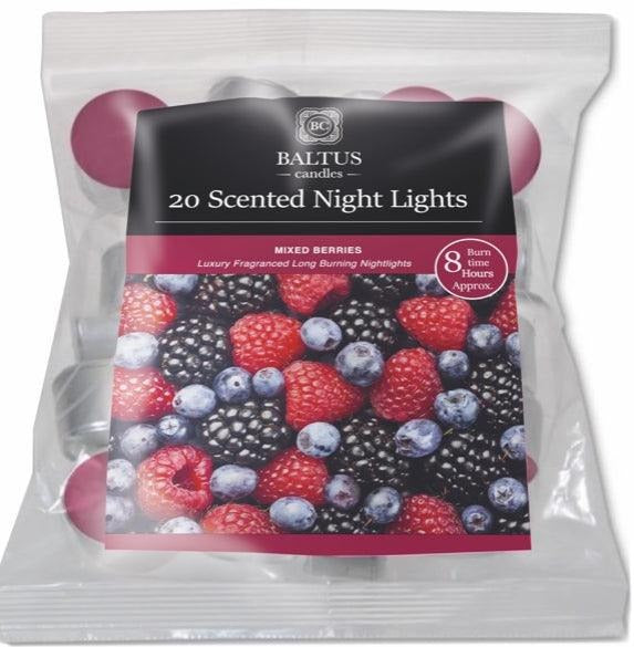 BALTUS MIXED BERRIES 8 HOUR TEA LIGHTS 20 PACK WINTER EDITION. PES020-20WF \\\KD23161