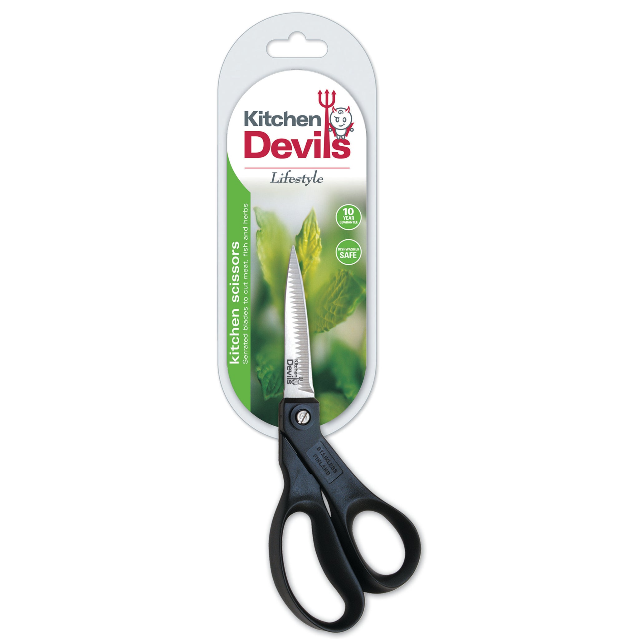 KITCHEN DEVILS  LIFESTYLE KITCHEN SCISSORS WITH A SERRATED EDGE. 1000769 \\\KD23173