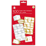 GIFT MAKER 100 FOIL CHRISTMAS GIFT TAGS STICKER 100/PK. XALGT218 \\\KD23185