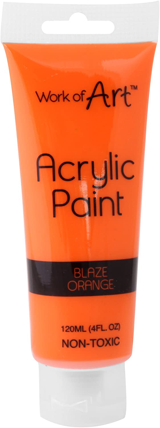 WORKS OF ART ACRYLIC PAINT 120ML - BLAZE ORANGE. TA6728 \\\KD23186