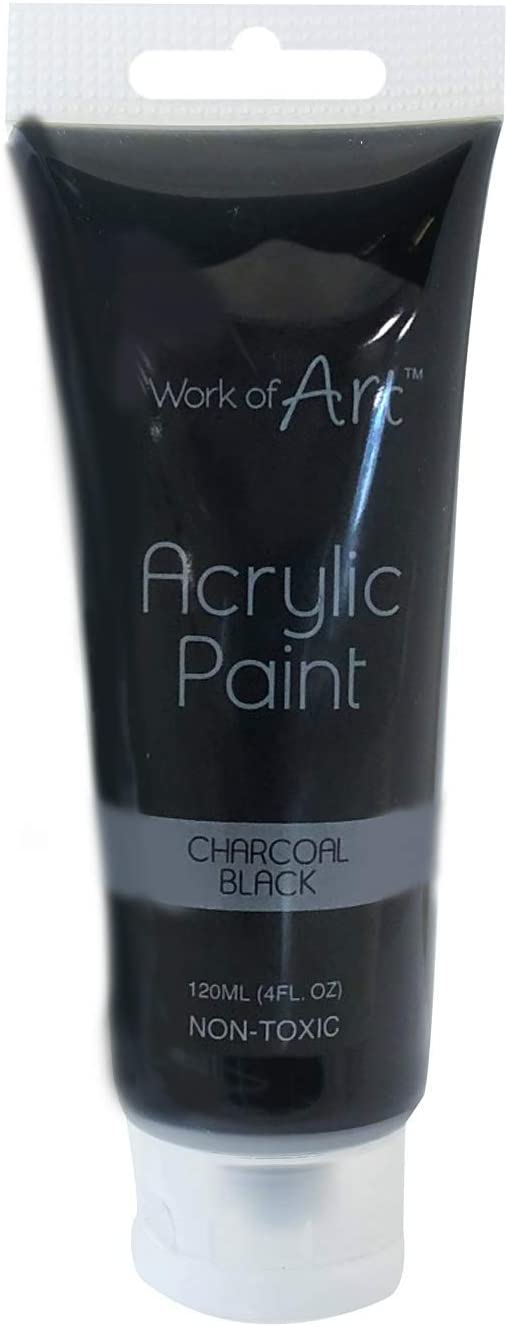 WORKS OF ART ACRYLIC PAINT 120ML - CHARCOAL BLACK. TA6722 \\\KD23188