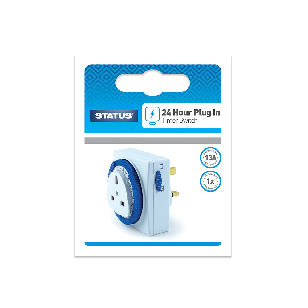 STATUS 24 HOUR SEGMENT SQUARE TIMER SWITCH. S24HRSQT4 \\\KD23307