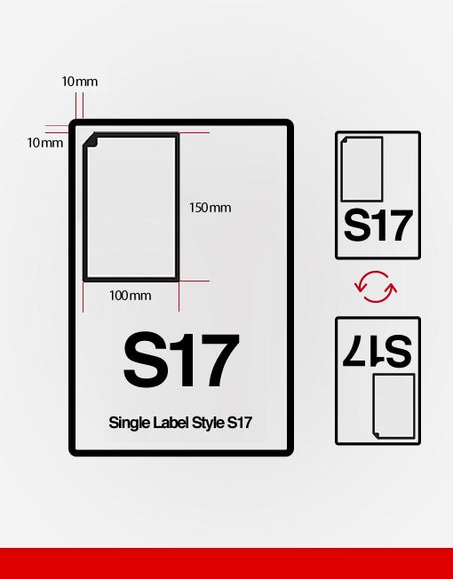 1000 PCS SRL17 - S17 SINGLE INTEGRATED LABEL. S17 \\\KD23312
