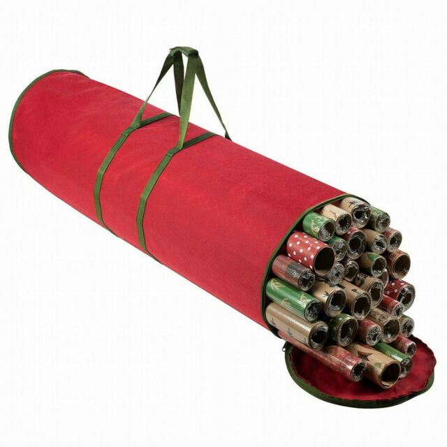 RED CHRISTMAS WRAPPING PAPER STORAGE BAG. DGI8300 \\\KD23321