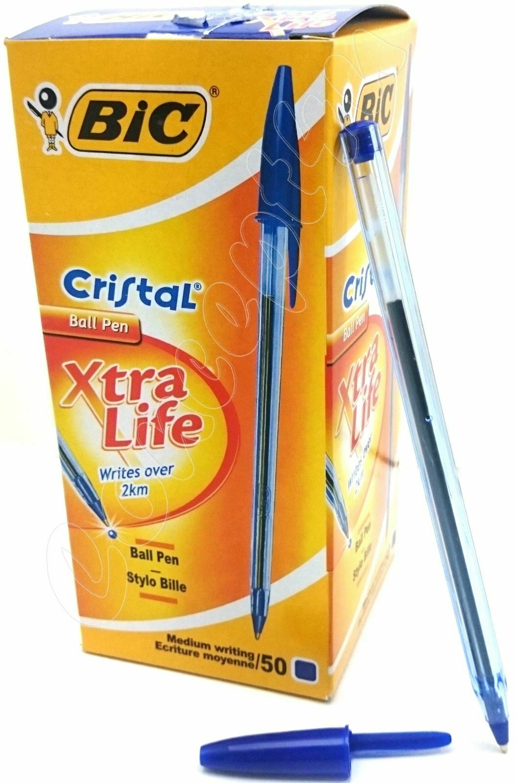 PACK OF 50 BIC CRISTAL BALL PENS BLUE. BIC5130BLUE_50 \\\KD23327