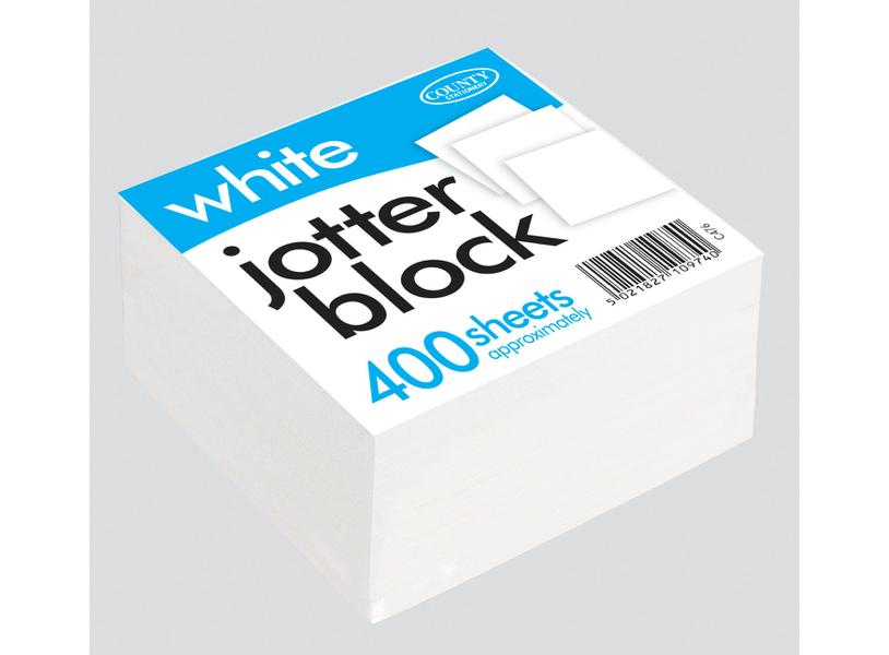 COUNTY JOTTER BLOCK 400 SHEETS - WHITE. C476 \\\KD23483