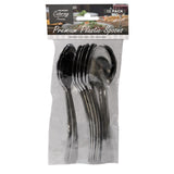 PREMIUM SILVER COLOURED PLASTIC SPOONS PACK 12. KCCK12S \\\KD23502