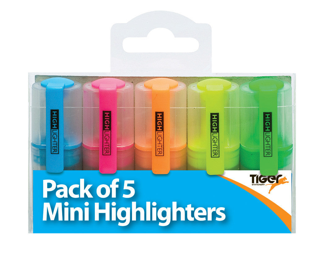 TIGER MINI HIGHLIGHTER 5/PK. T300850 \\\KD23536