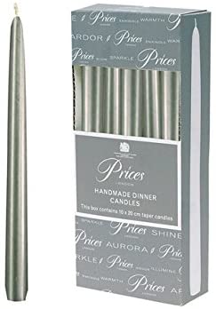PRICES 10 INCH METALLIC SILVER DINNER CANDLES 10 PK WRAPPED. VW101030 \\\KD23563