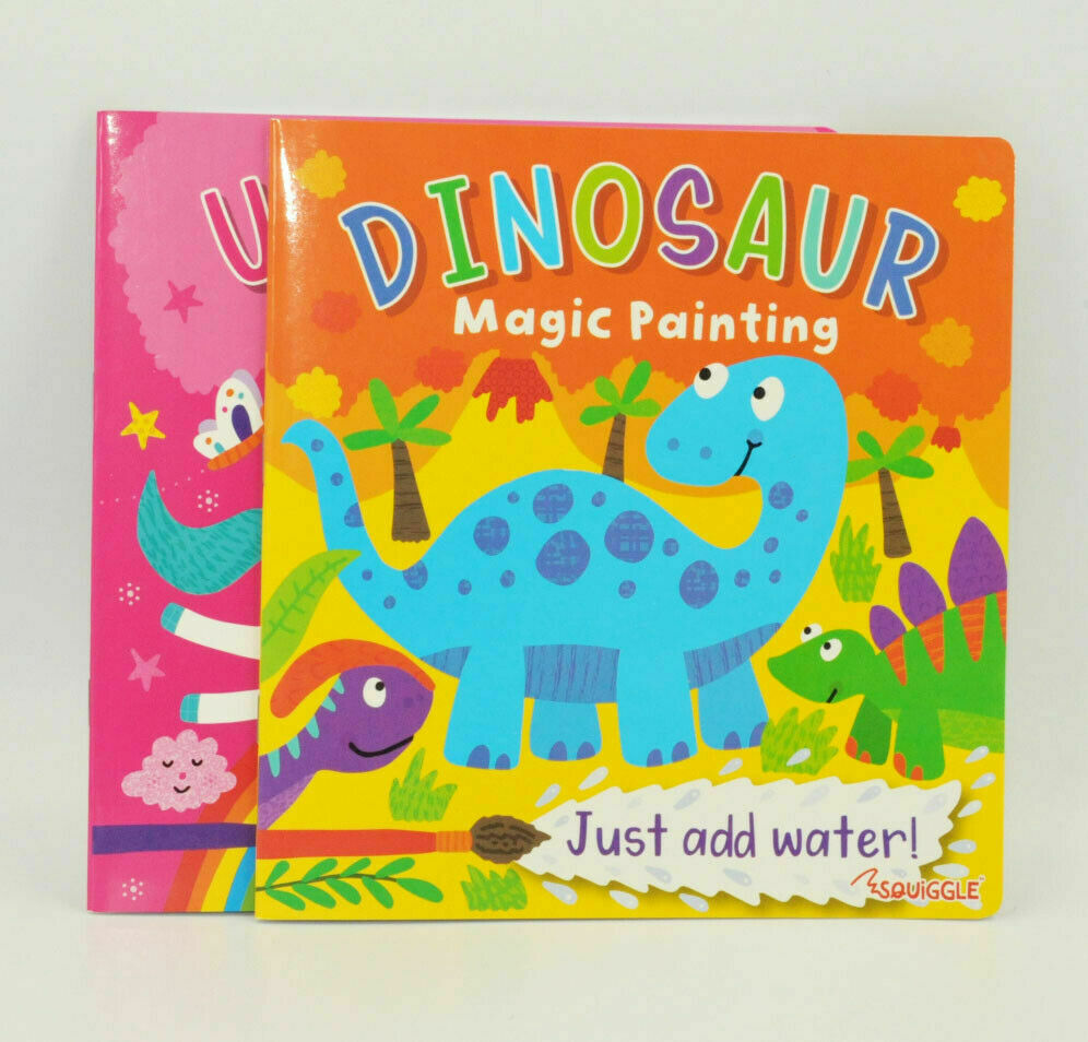 UNICORN AND DINOSAUR MAGIC PAINTING BOOK 20 X 20CM. P2838 \\\KD23626