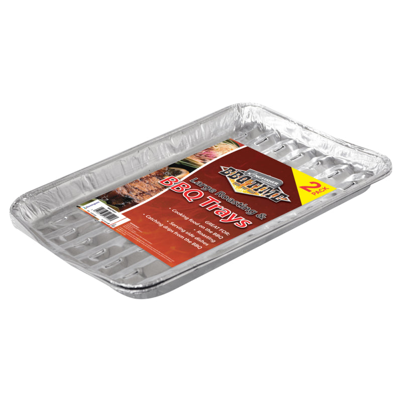 2 PACK OF DISPOSABLE BBQ GRILL FOIL TRAYS. BBQTRAY \\\KD23658