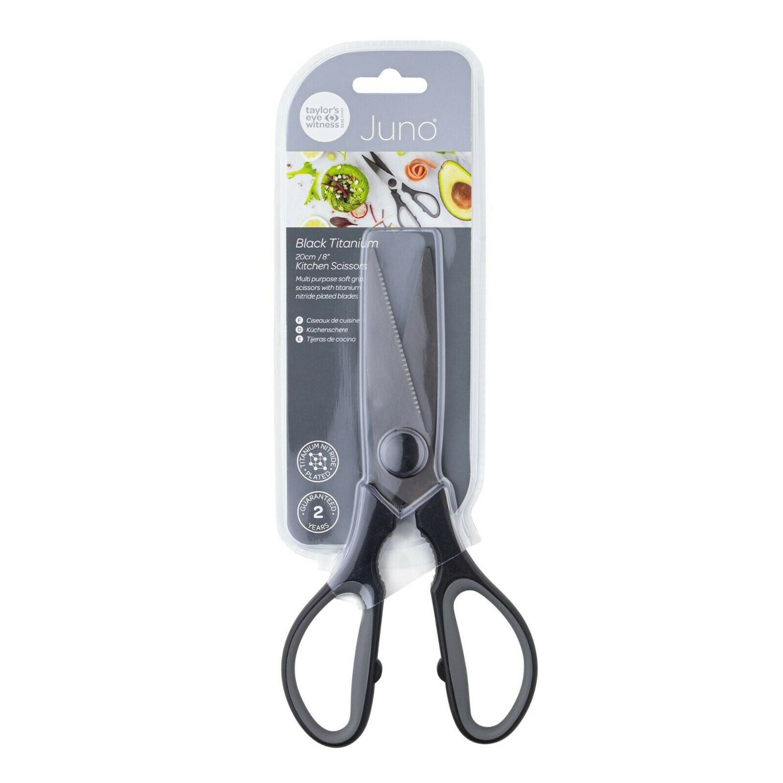 TAYLORS EYE JUNO BLACK TITANIUM 20CM KITCHEN SCISSORS. LMS28SC01B \\\KD23835