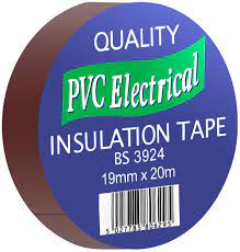 PVC ELECTRICAL BROWN  TAPE 19MM X 20M BS EN 60454. PV01201920BR \\\KD23840
