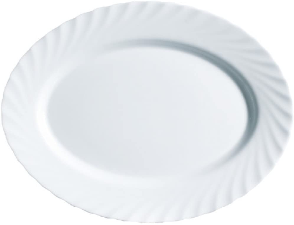 LUMINARC TRIANON WHITE OVAL PLATTER 35CM. AR1208 \\\KD23853
