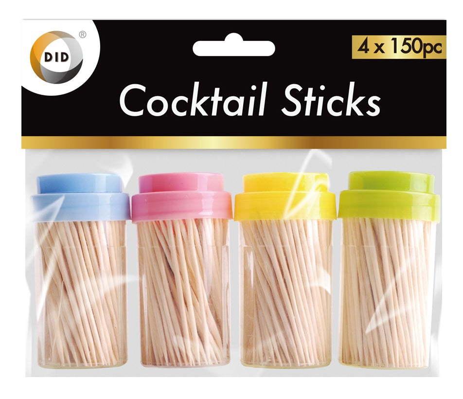 4 X 150PIECES COCKTAIL WOODEN STICK. KW8259 \\\KD23858