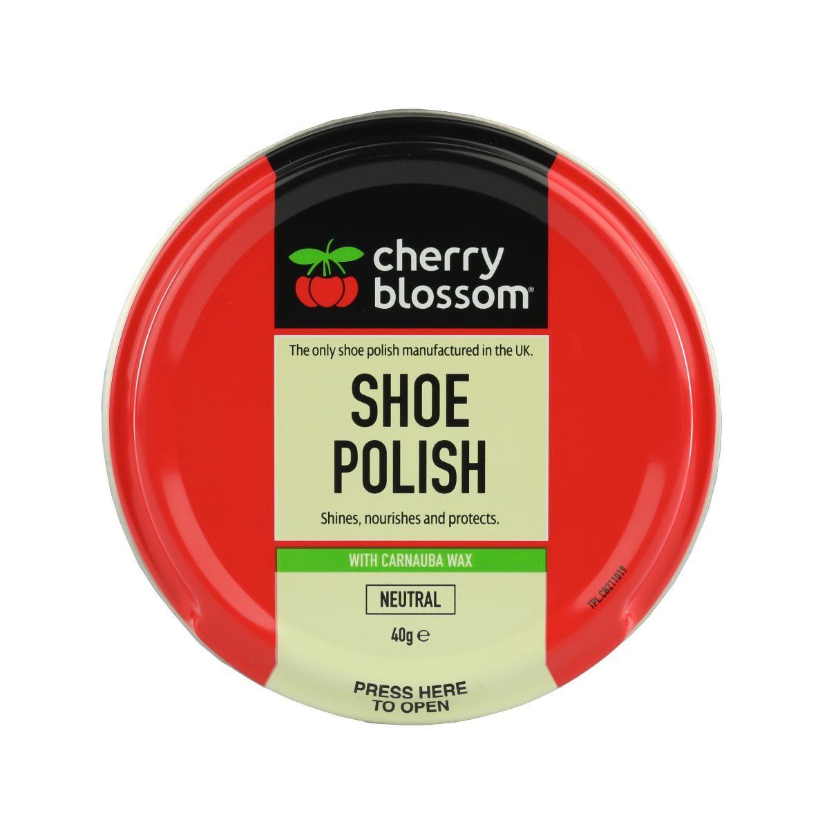 CHERRY BLOSSOM TIN SHOE POLISH WITH CARNAUBA WAX 40G - NEUTRAL. CB211019 \\\KD23870
