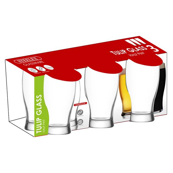 STEELEX TULIP HALF PINT GLASSES 36CL 3/PK. GX8005 \\\KD23897