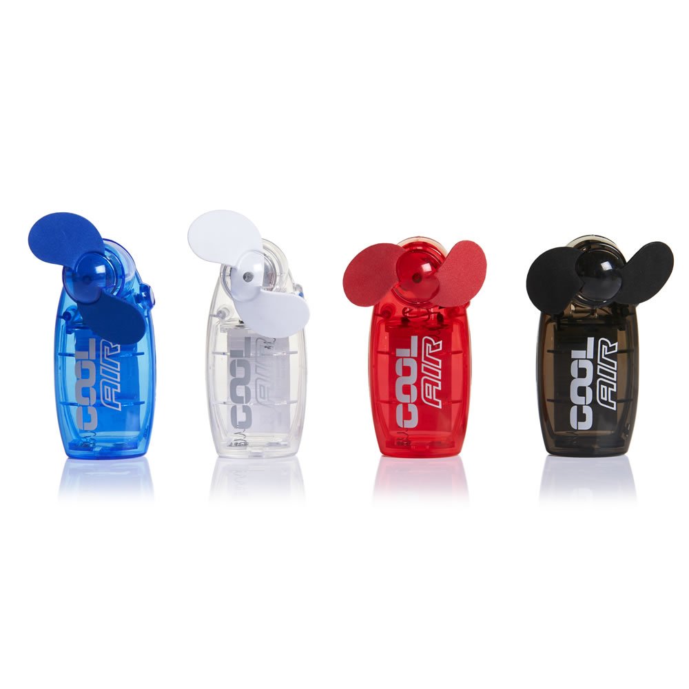 STATUS 2.5 INCH HAND HELD MINI FAN ASSORTED COLOUR WITH BATTERIES. MIXCHHFANSX12 \\\KD23898