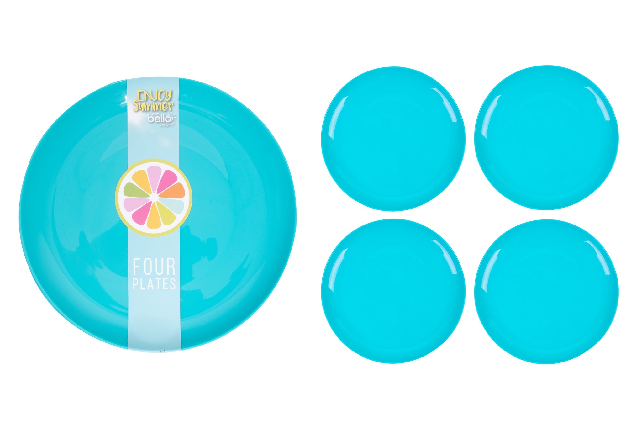 BELLO PLASTIC PLATES 21CM 4/PK - BLUE. AM2072 \\\KD23974