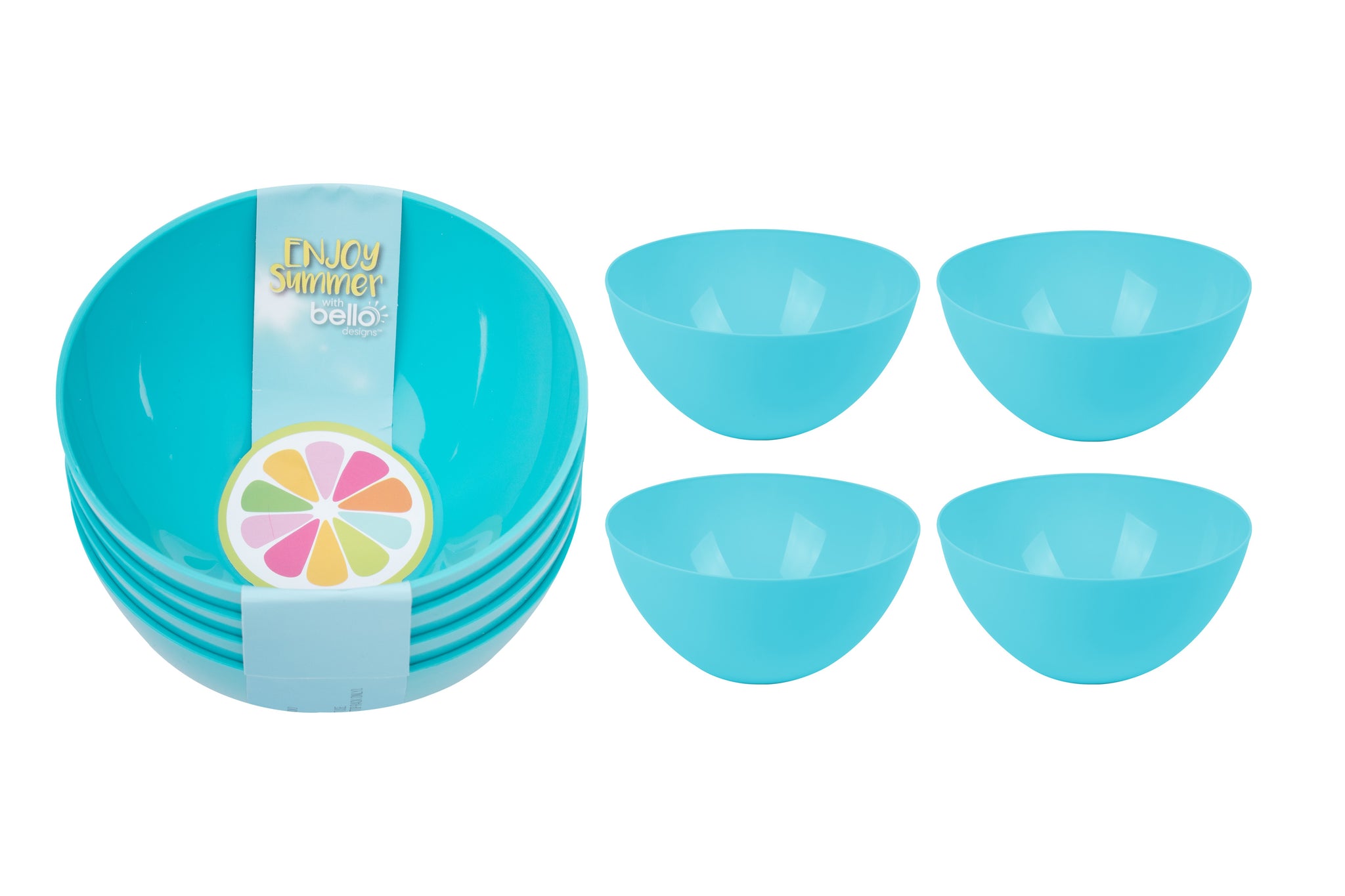 BELLO PLASTIC BOWL 500ML 4/PK - BLUE. AM2075 \\\KD23976