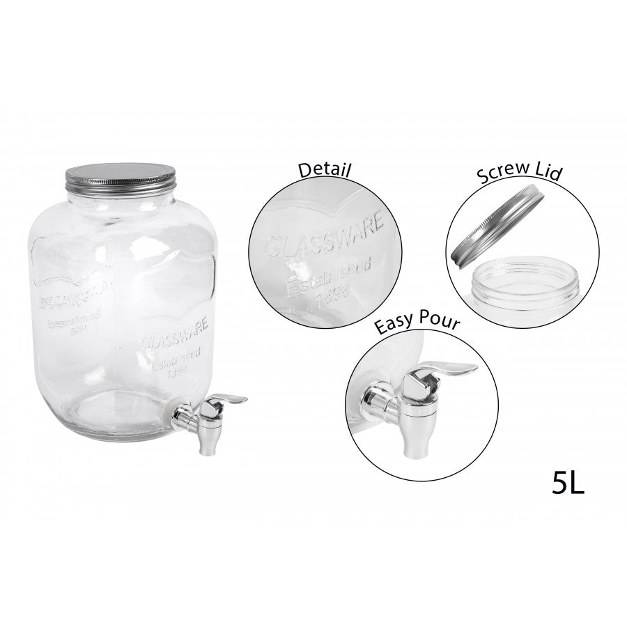 BELLO DRINKS GLASS DISPENSER WITH TAP 5L. AM2218 \\\KD23989