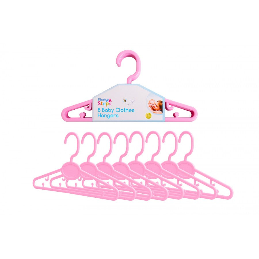 FIRST STEPS BABY CLOTHES HANGERS 8/PK - PINK. FS731 \\\KD24003